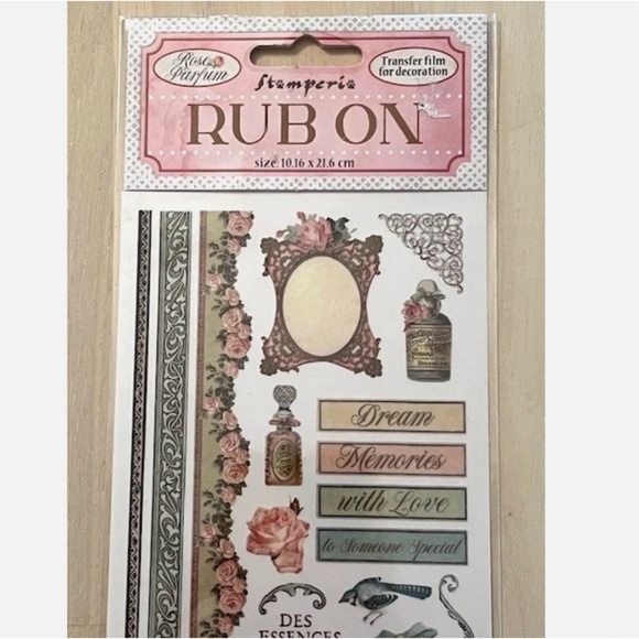 Stamperia Rose Parfum Rub-On Transfers – Borders & Perfume Theme (4" x 8.5") - Picture 2 of 5